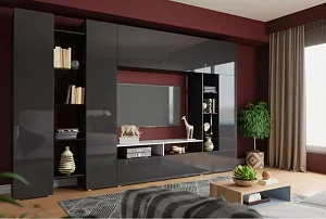 Стенка в гостиную Денди 4 Купертино черный МДФ