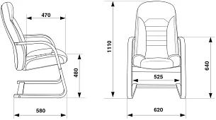 Кресло Бюрократ T-9923 Walnut-AV дизайн 1 Черный