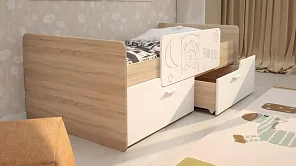 Детская кровать с ящиками Умка 