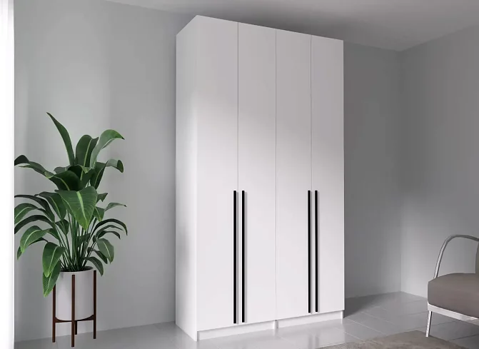 Шкаф распашной четырёхстворчатый Берген (Лорена) 1600 (белое дерево), Белый