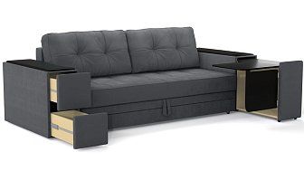 Прямой диван Каскад с ящиками и столиком Выкатной 