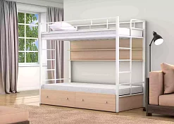 Кровать двухъярусная Валенсия 90 твист (с ящиком и полкой) 
