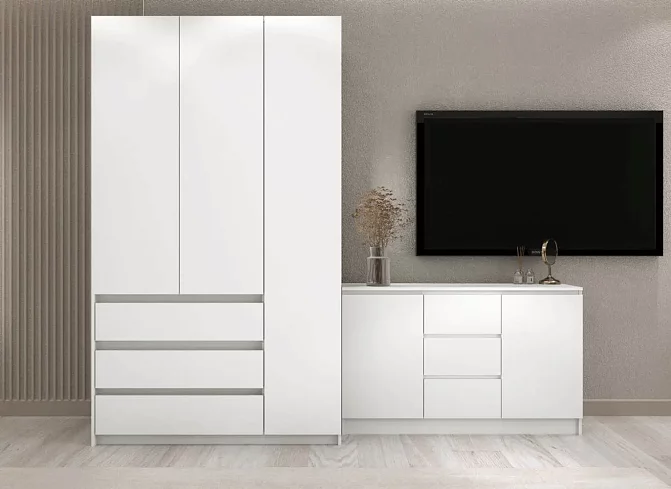Комплект в гостиную Акация 2.5 м, Белый