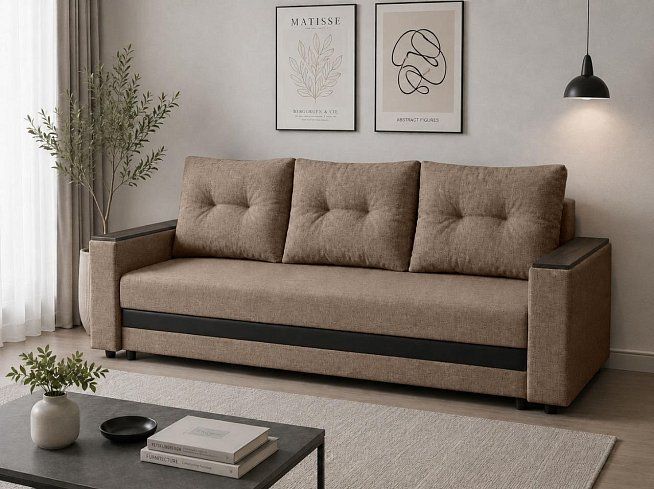 Прямой диван Атланта, Коричневый