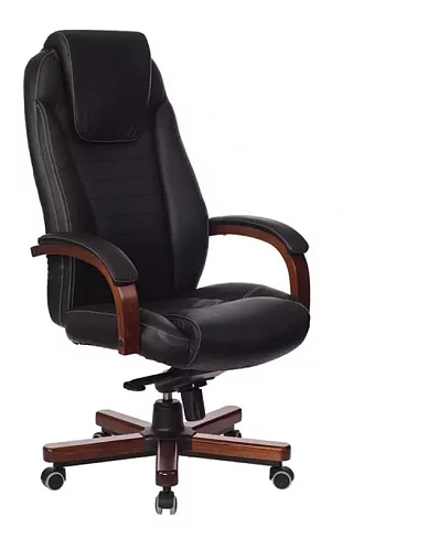 Кресло руководителя Бюрократ T-9923 Walnut дизайн 1, Черный