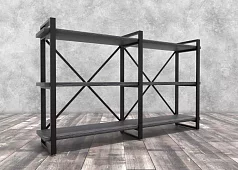 Стеллаж Айсберг Лофт 160х102-3 Черный 