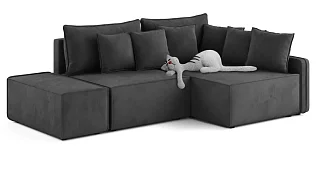 Угловой диван Портленд Еврокнижка Серый 