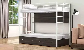 Кровать двухъярусная Валенсия 90 твист (с ящиком и полкой) 