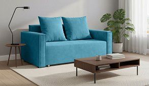 Прямой диван Милли люкс Выкатной Голубой 