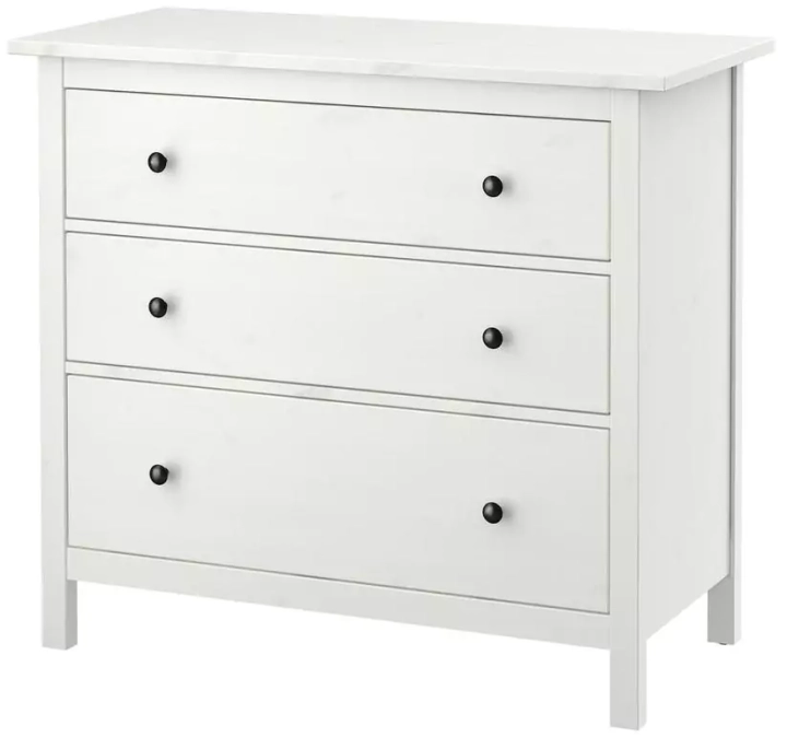 Комод с 3 ящиками HEMNES, Белый