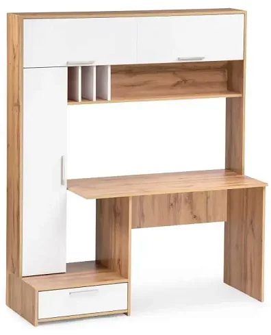 Компьютерный стол Лайт 03.243 дуб золотой (крафт) / белый премиум, Белый