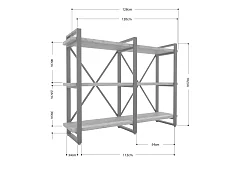 Стеллаж Айсберг Лофт 120х102-3 Черный 