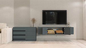 Комплект в гостиную Бастион 3.3 м Серый 