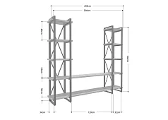 Стеллаж Айсберг Лофт 200х182-4 Коричневый 