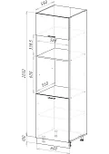 Шкаф-пенал ПДМ600-1Г1 Норд (камень беж) Бежевый 